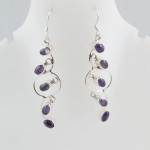 Authentic silver Amethyst gemstone earrings